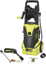 weffort Power Pressure Washer,Electric 2030 PSI 1.7GPM Pressure Cleaner Washer Machine w/Hose Reel,Spray Gun,Nozzles and Built in Soap/Foam Dispenser Black&Green Color