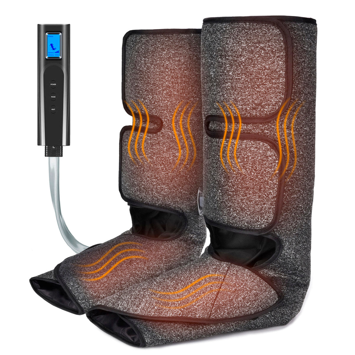 Foot and Calf Massager with Heat, Air Compression Leg Massager for Circulation and Relaxation with Hand-held Controller 6 Modes 3 Intensities