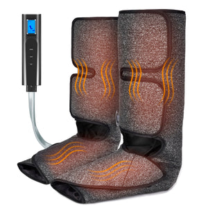 Foot and Calf Massager with Heat, Air Compression Leg Massager for Circulation and Relaxation with Hand-held Controller 6 Modes 3 Intensities
