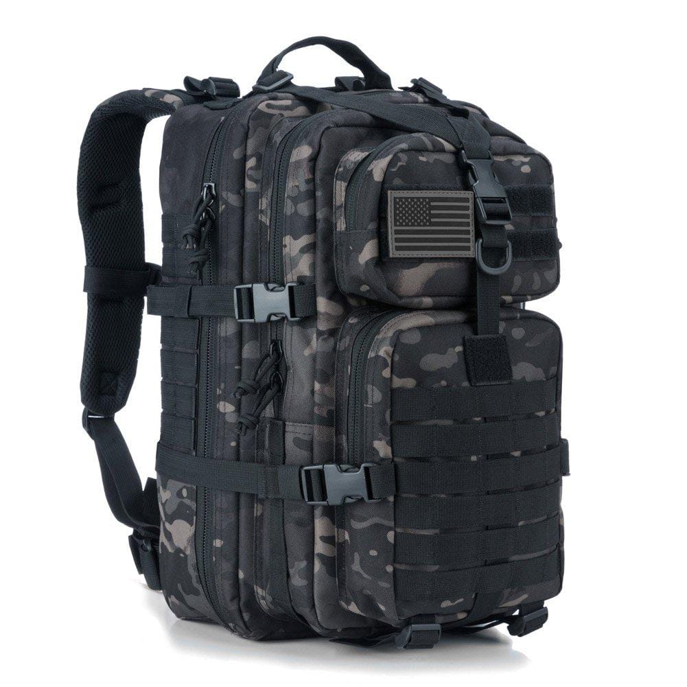BOW-TAC tactical backpacks - Black camo 34L military backpack - Main view