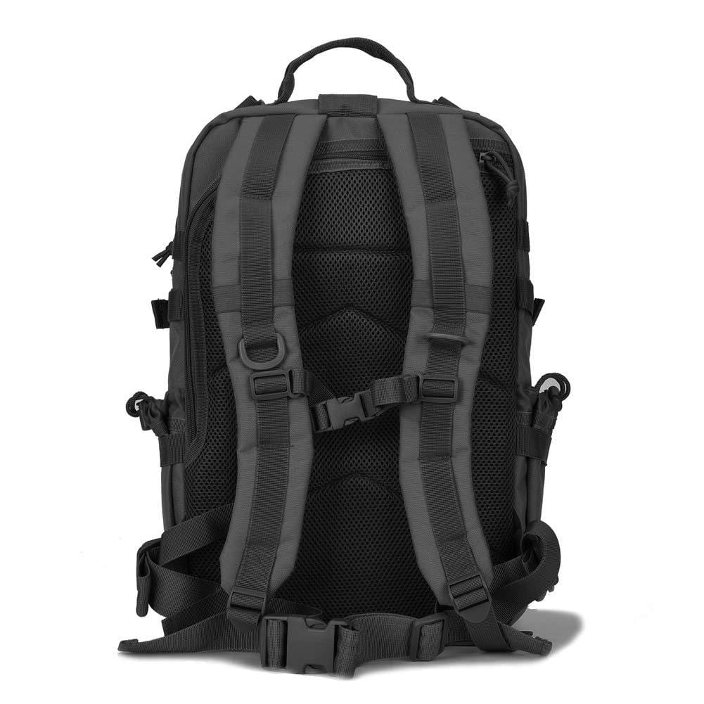 BOW-TAC tactical backpacks - Black 34L molle bug out backpack - Back view