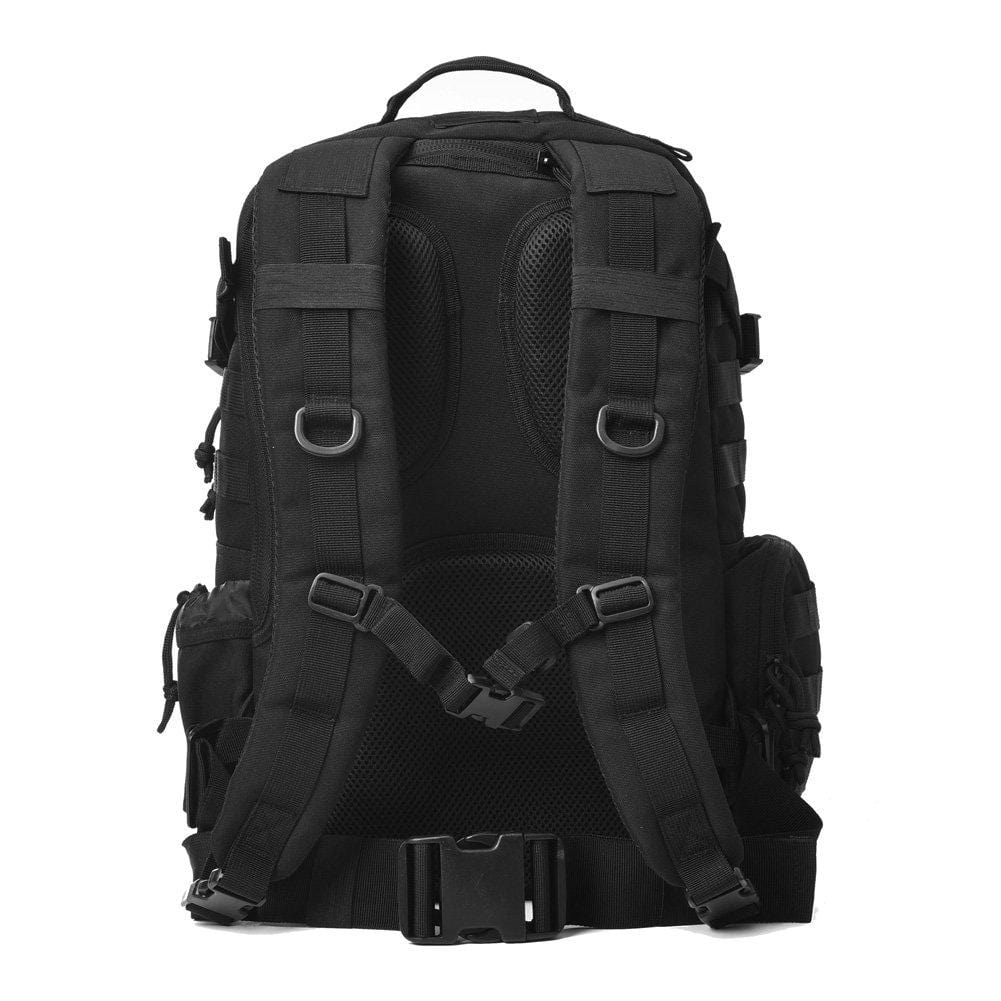 BOW-TAC tactical backpacks - Black bug out military backpack - Back view