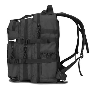 BOW-TAC tactical backpacks - Black 34L molle bug out backpack - Side view