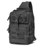 BOW-TAC tactical bags - Black rover shoulder sling backpack - Main view with flag