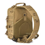 BOW-TAC tactical bags - Brown rover shoulder sling backpack - Back view