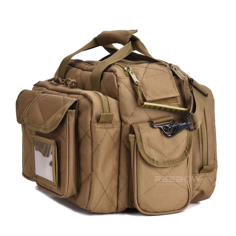 BOW-TAC tactical bags - Brown gun range bag - Side view