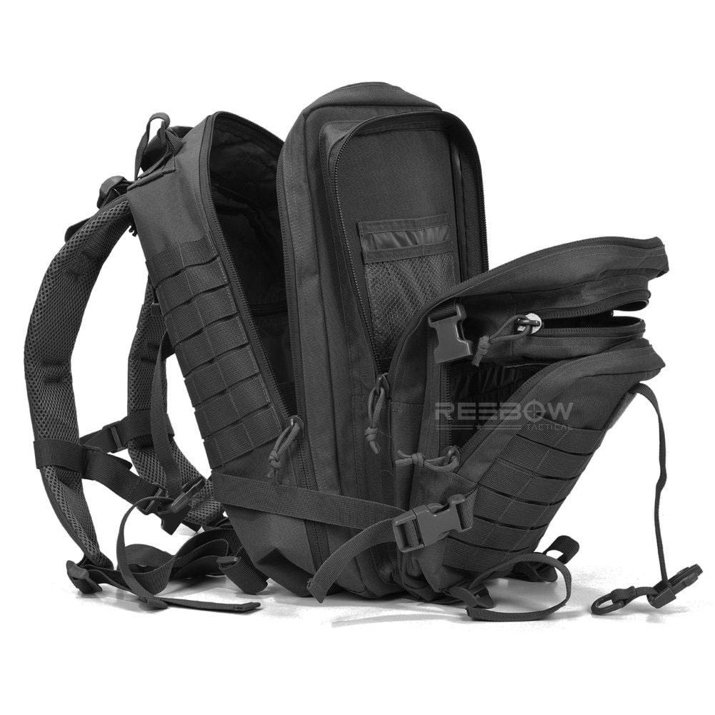 BOW-TAC tactical backpacks - Black 34L military backpack - Open view
