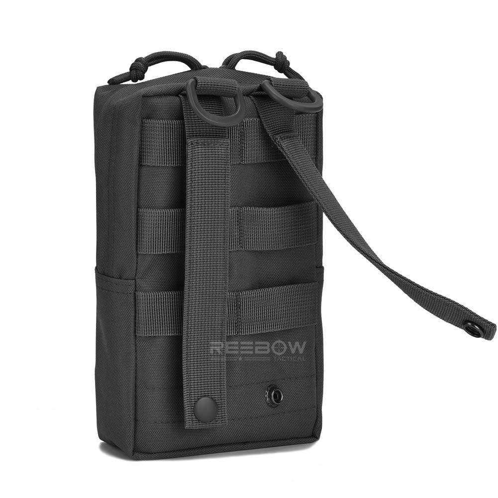 BOW-TAC tactical bags - Black tactical molle pouch - Back view