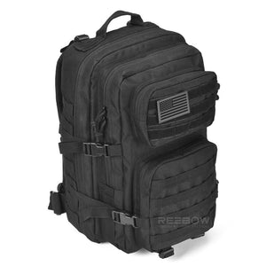 BOW-TAC tactical backpacks - Black 40L tactical backpack - Side view