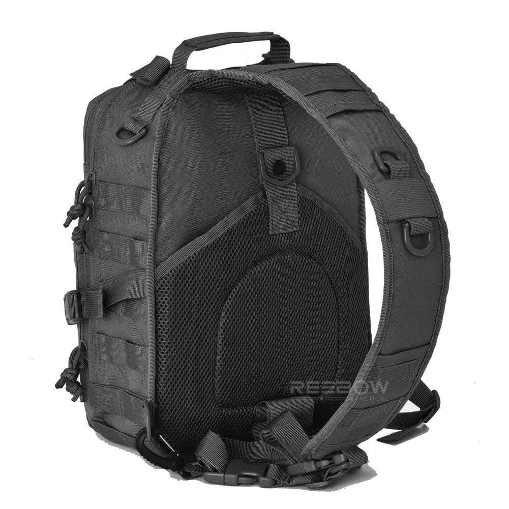BOW-TAC tactical bags - Black rover shoulder sling backpack - Back view