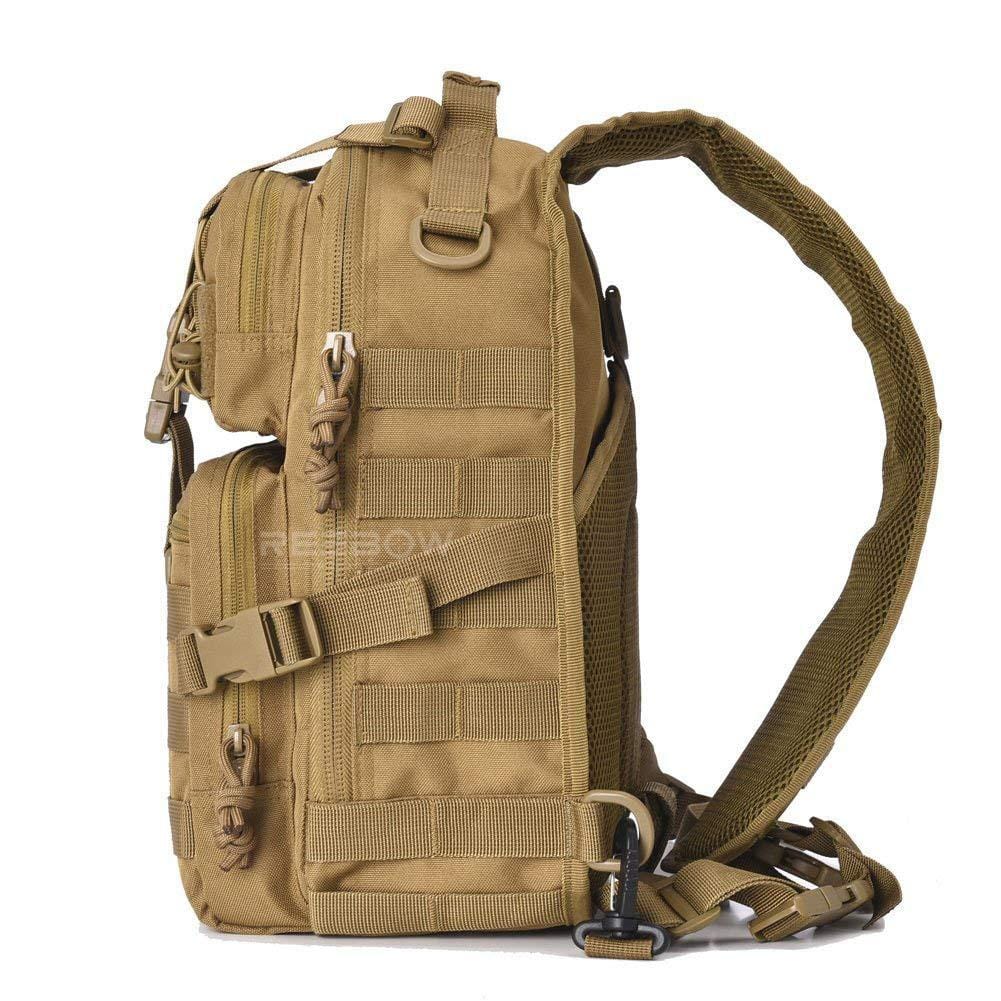 BOW-TAC tactical bags - Brown rover shoulder sling backpack - Side view