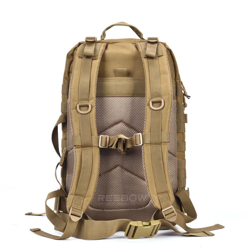 BOW-TAC tactical backpacks - Coyote brown 40L tactical backpack - Back view