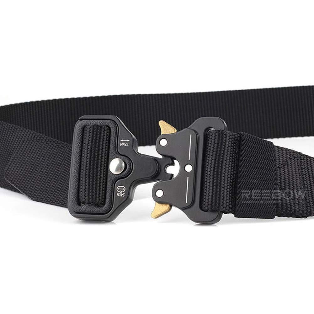 BOW-TAC tactical belts - Black heavy duty belt - Quick release metal buckle