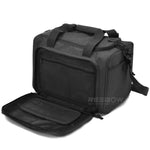 BOW-TAC tactical bags - Black shooting range duffle bag - Front open view
