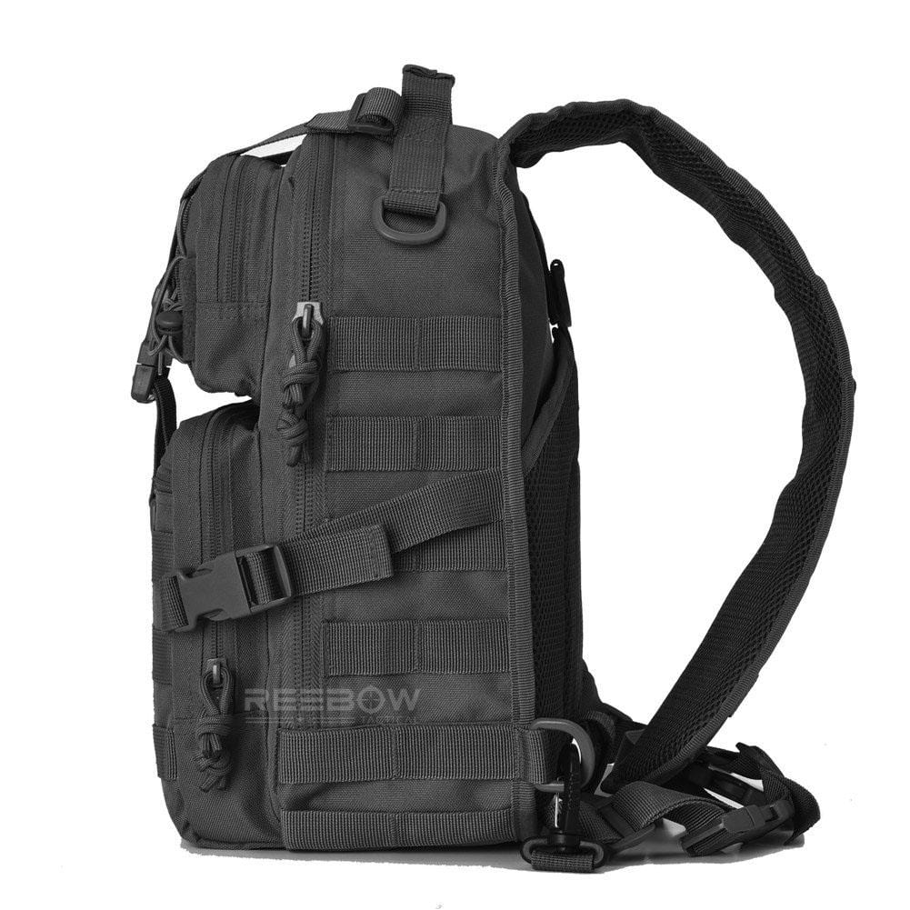 BOW-TAC tactical bags - Black rover shoulder sling backpack - Side view